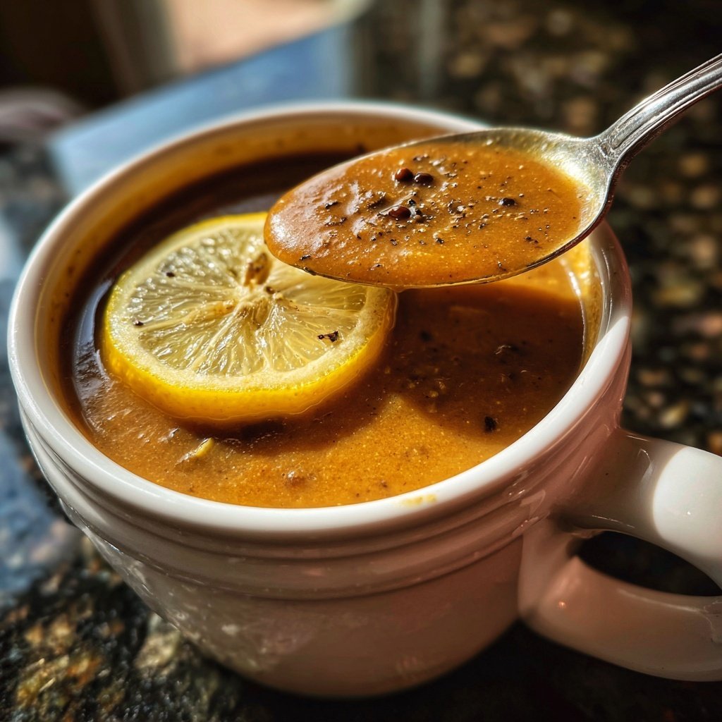 Linsensuppe mit Zitrone