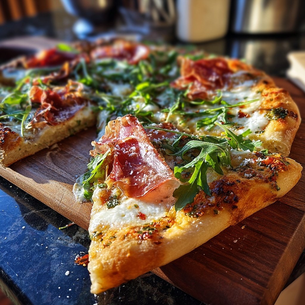 Pizza mit Prosciutto und Rucola