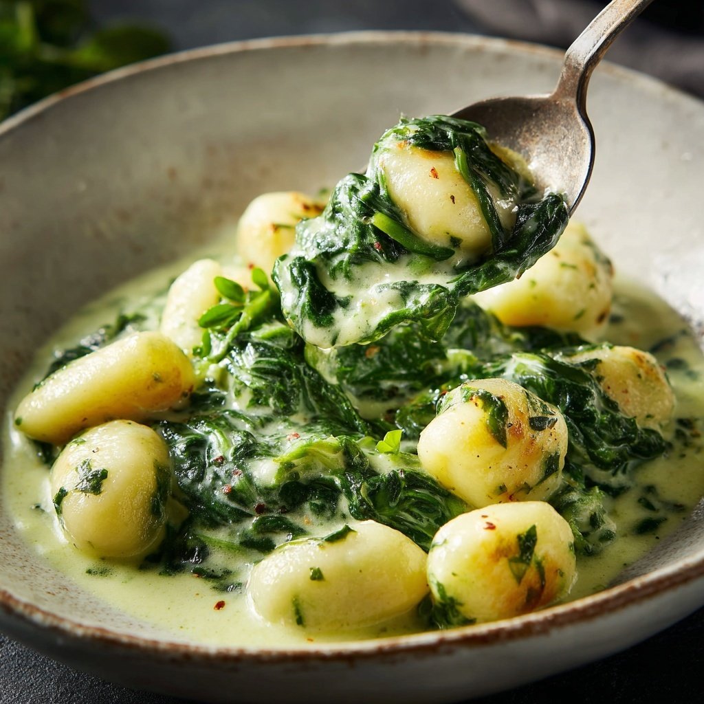 Gnocchi mit Spinat-Sahne-Sauce