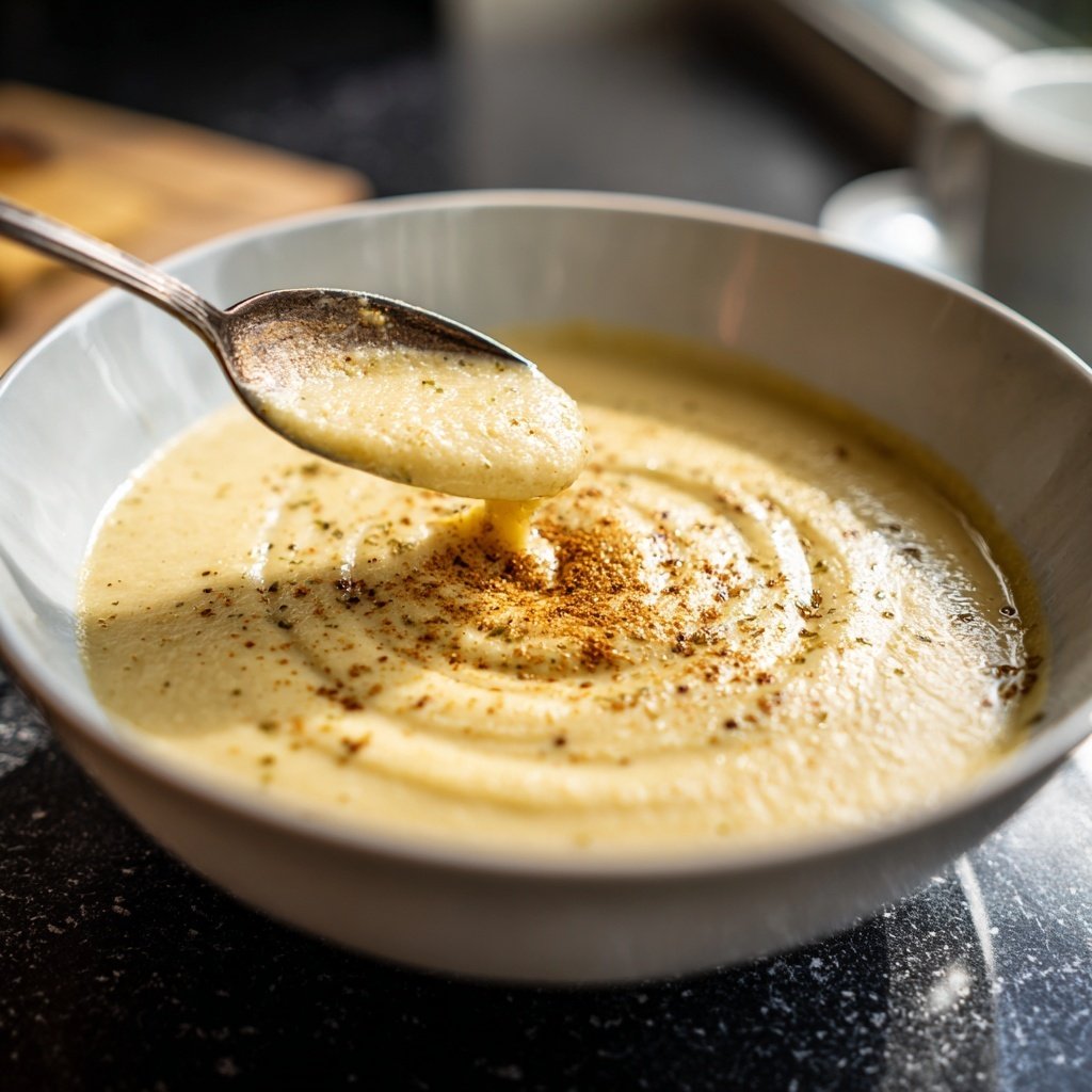 Cremige Blumenkohlsuppe mit Muskat