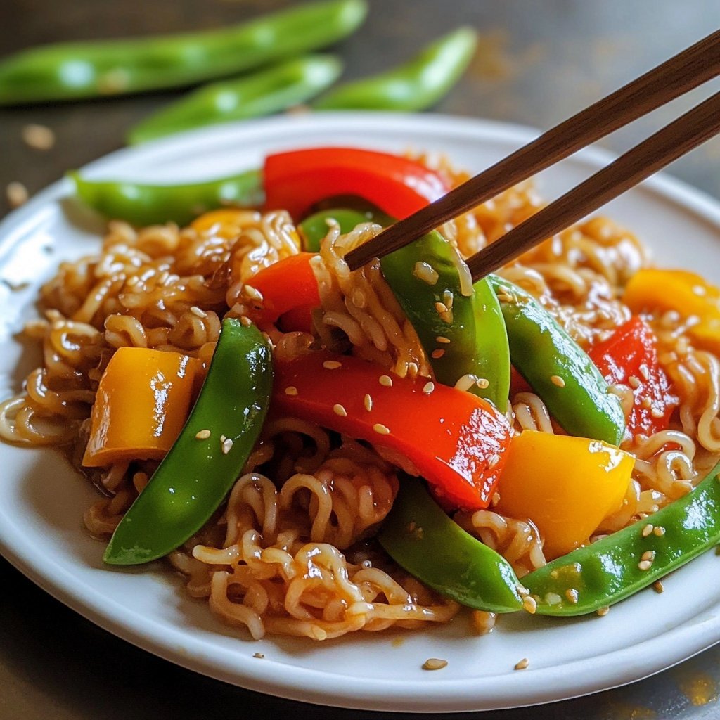 Gemüsepfanne mit Reisnudeln