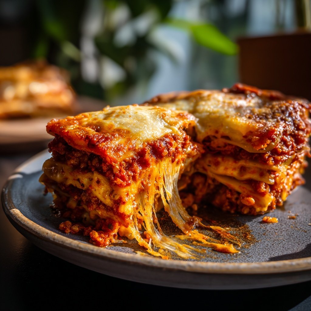 Lasagne mit Tomaten-Linsen-Sauce