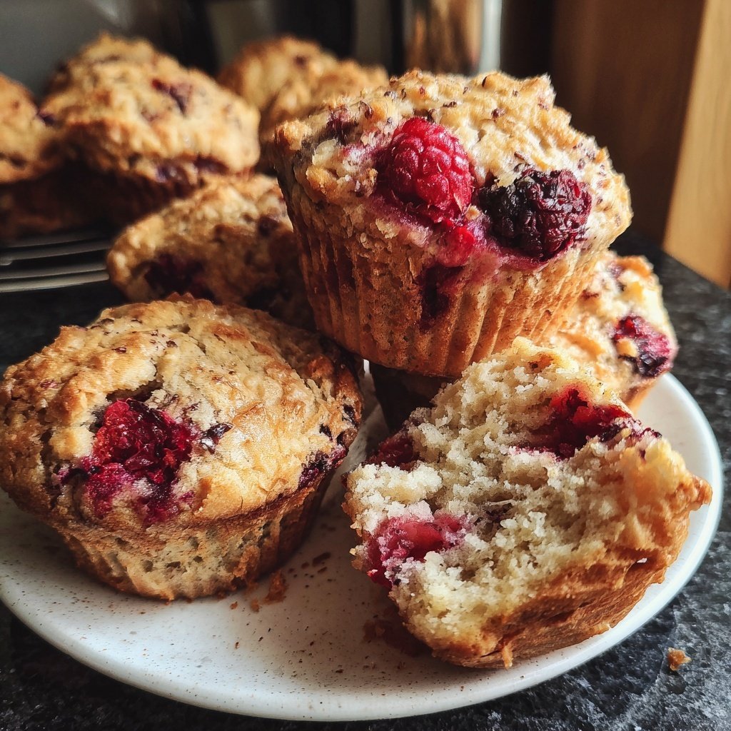 Muffins mit Kakao und Beeren